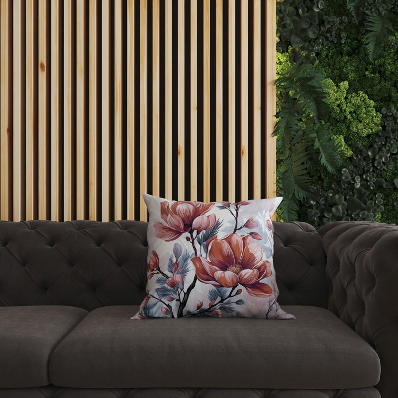Coussin Zinnia, H 18 po x l 18 po, Bleu/rouge