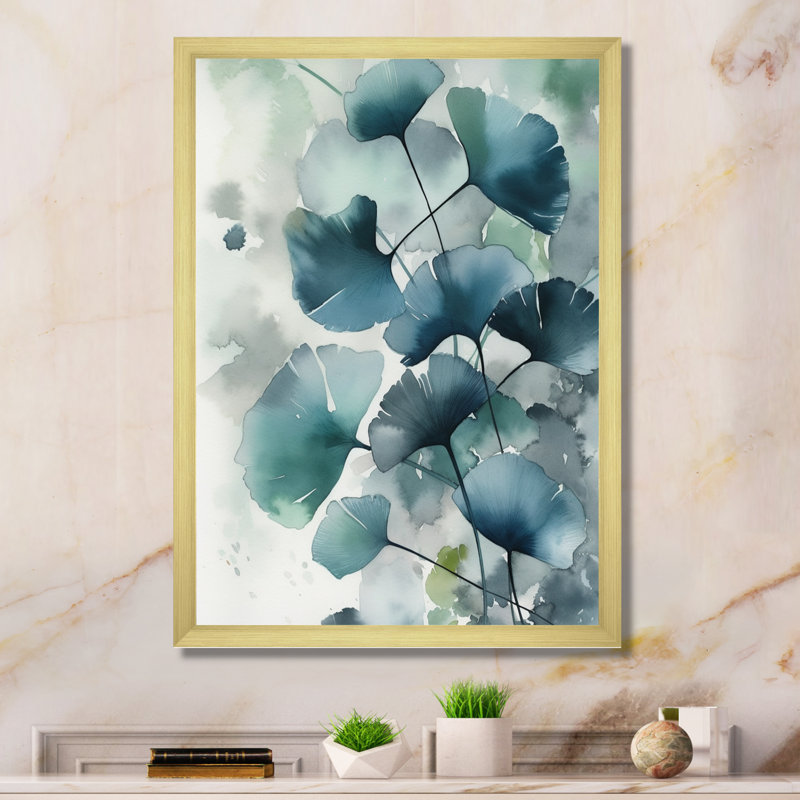 Green Leaf Veins I - Floral Leaves, reproduction sur toile, H 32 po x l 24 po x P 1 po, Encadrement doré