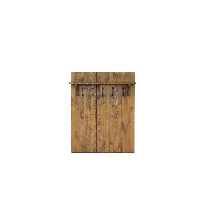 Derrion Solid Wood Wall 5 - Hook Wall Mounted Coat Rack