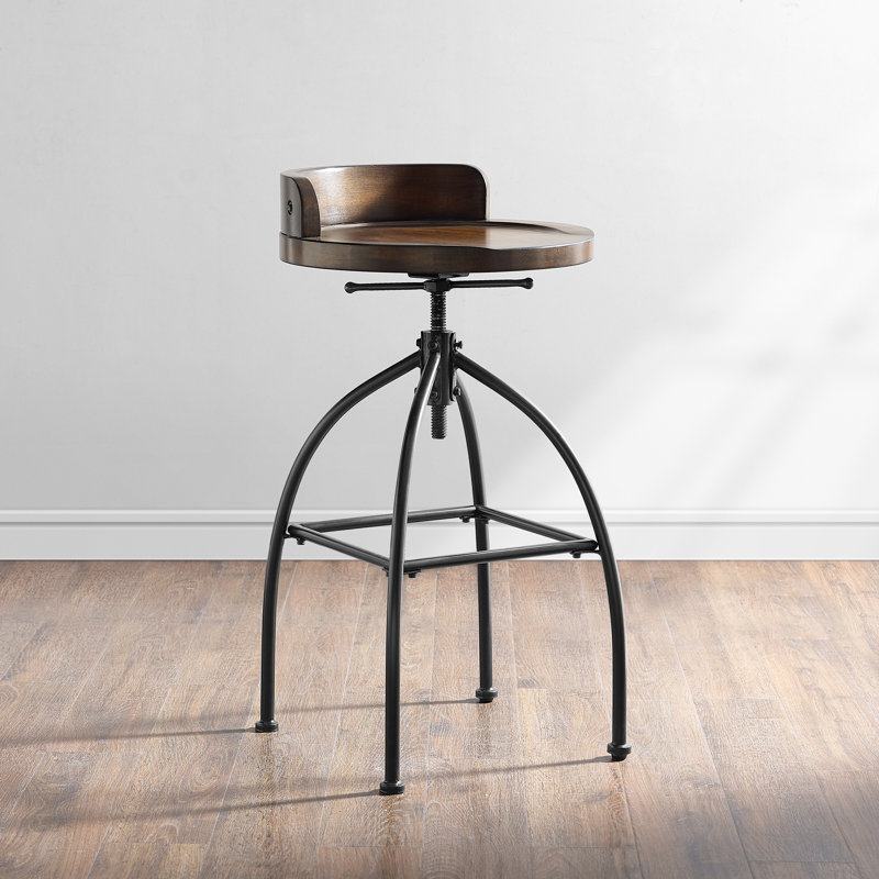 Edison Swivel Adjustable Height Counter Stool with Metal Frame