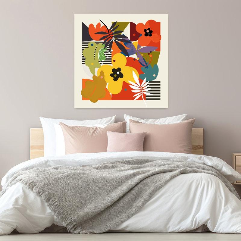 Art contemporain contemporain abstrait coloré, H 32 po x l 32 po