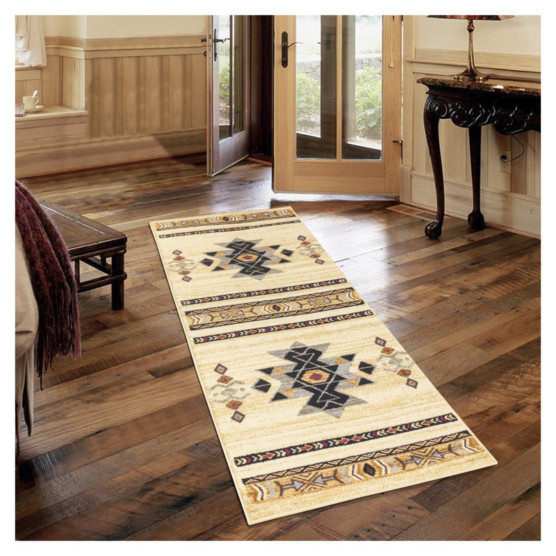 Tapis crème en polypropylène à poils courts résistant aux taches pour animaux de compagnie 5 pi 3 po x 7 pi 3 po Southwest