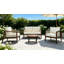 Ensemble de conversation d'extérieur 4 pièces pour patio en bois d'acacia avec corde tissée à la main et coussins hydrofuges-527362759