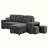 Sleeper Sectional Sofa Bed with Side Shelf and 2 Stools-2070167805
