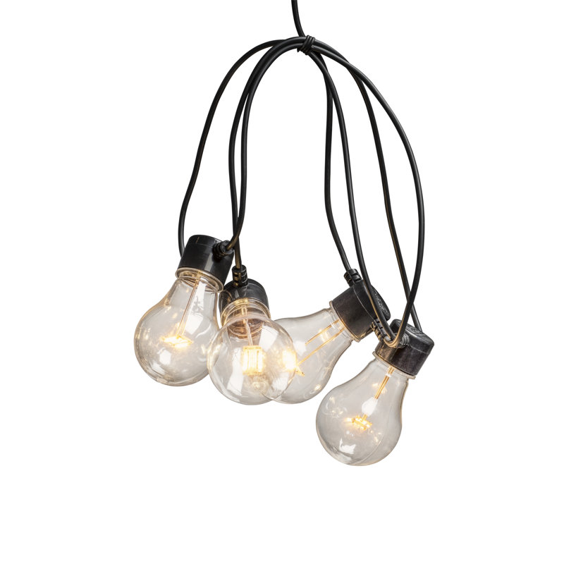 Corvus Outdoor LED Light Set with Amber Bulbs, Black Wire, Dimmable, IP44, 24V Transformer, 1450 m