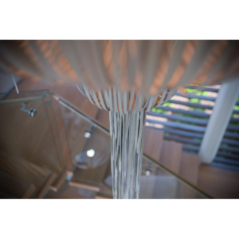 Leather Fringe Chandelier, 98" H x 48" W x 48" D, 7