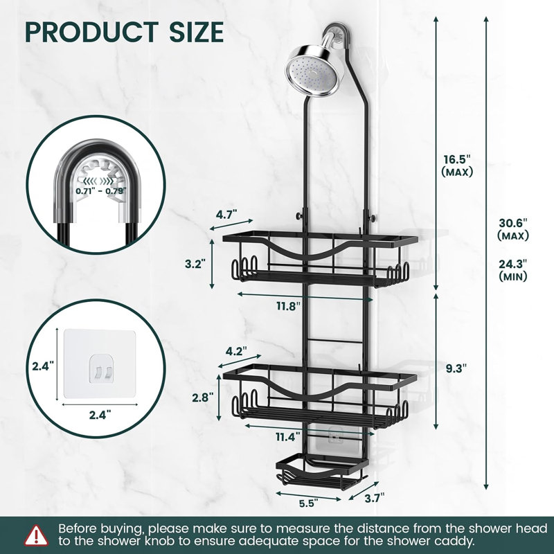 Adjustable Shower Caddy Hanging Rustproof Shower Organizer