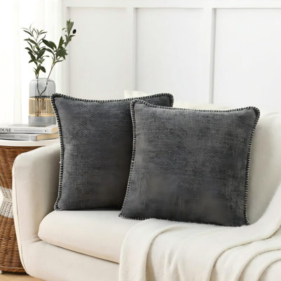 Farmhouse Pillow Covers Modern Farmhouse Square Textured Stitched Edge Throw Pillow Cover