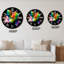 Rainbow Splashes on Black - Modern Wall Clock-467109273