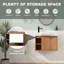 Meuble-lavabo flottant 26 po - Céramique blanche avec porte à fermeture douce-1436177562