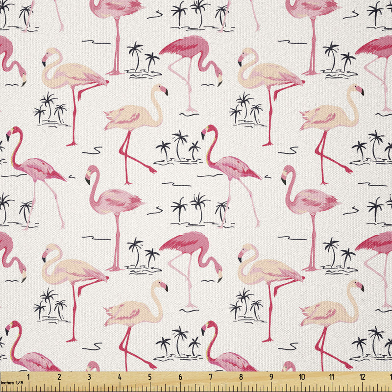 Coriene Flamingos in Love and Romantic Animals Multi-Purpose Fabric