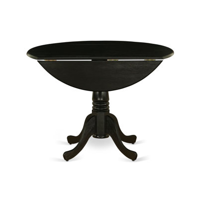Ensemble de table à manger 5 pièces pour 4 personnes comprenant une table de salle à manger ronde avec Dropleaf et 4 chaises, noir