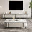 Table basse blanche en bois manufacturé + pierre frittée