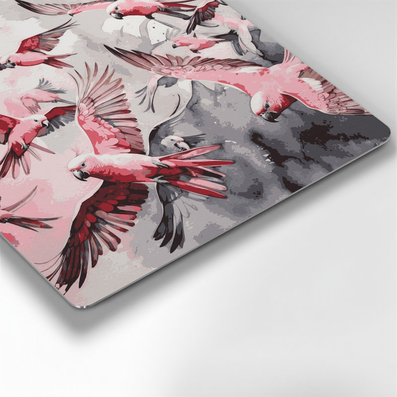 Oiseaux, art mural beige en métal Galah, H 32 po x l 32 po