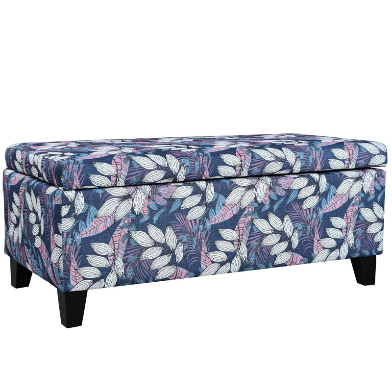Élégant et multifonctionnel, motif floral, charnières douces, chambre à coucher, bureau, rangement caché, télécommandes, coussins, tissu de luxe, magazines, coussins, confortable,