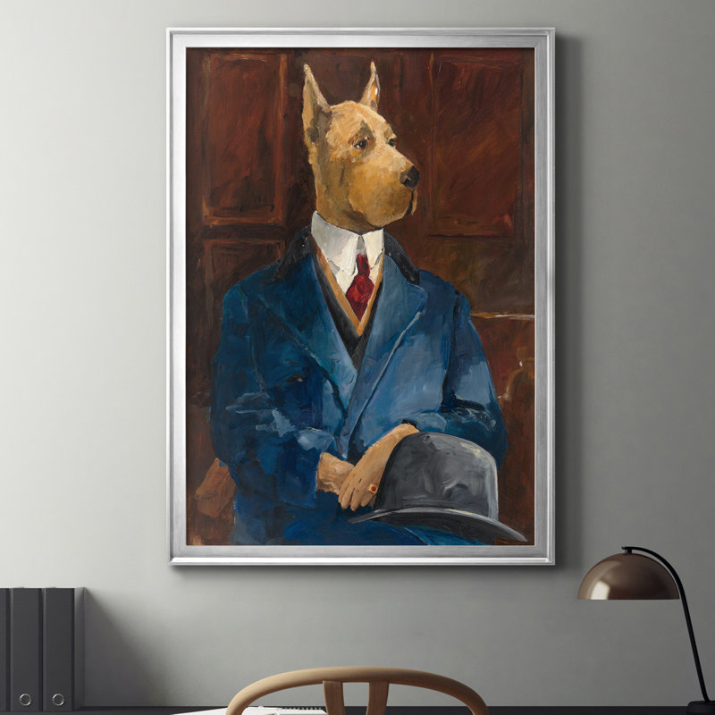 «Inspector Dog Leash», reproduction sur toile encadrée, Argent, H 18,5 po x l 24,5 po x P 1,5 po