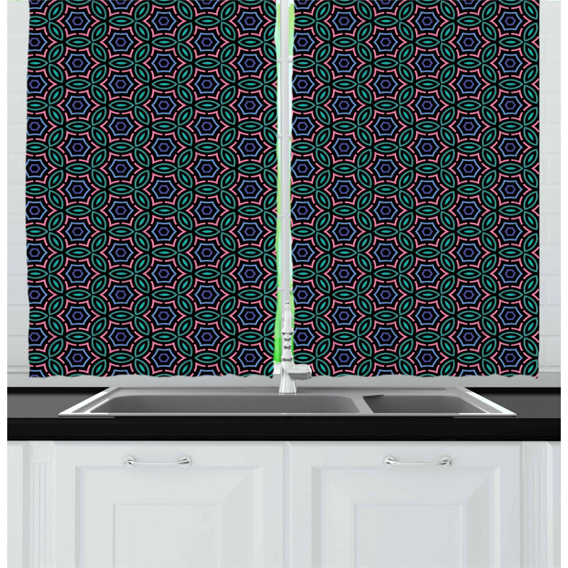 Geometric Tailored Kitchen Curtain