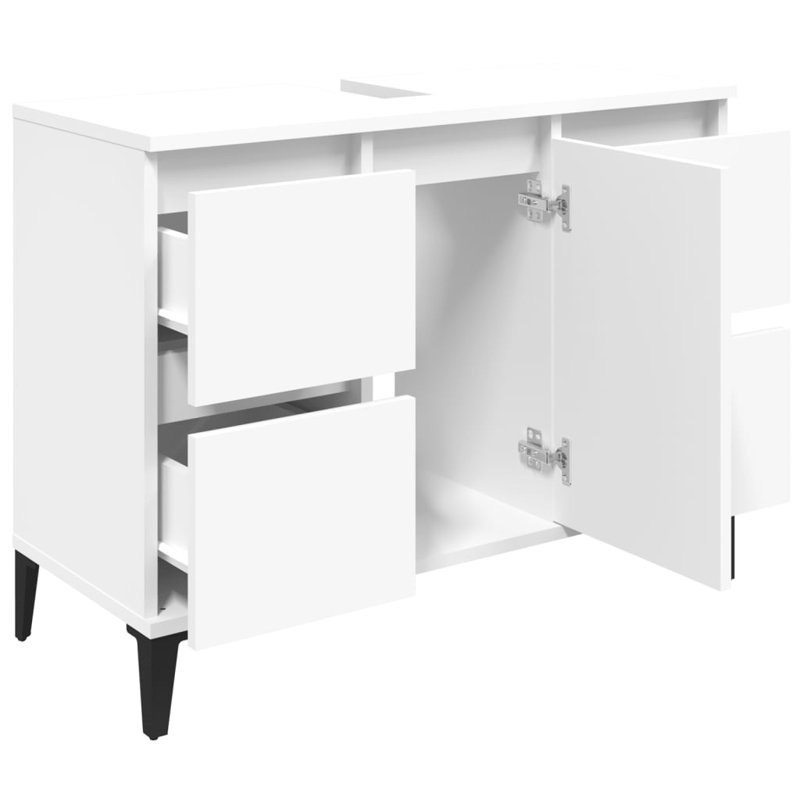 Tonsina Freestanding Bathroom Cabinet, White/Black