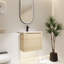 Meuble-lavabo mural avec lavabo en céramique et porte à fermeture en douceur-686299534