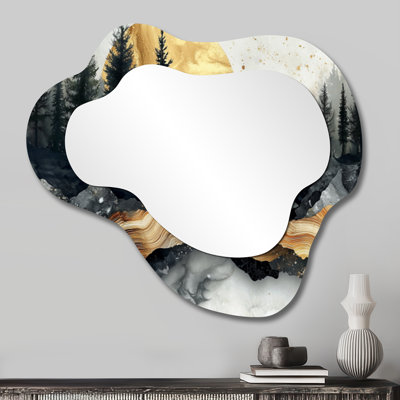 Miroir mural noir irrégulier Black Forest