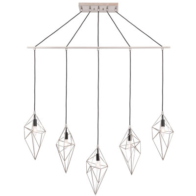 Luminaire suspendu géométrique 5 lumières grappe Luverne
