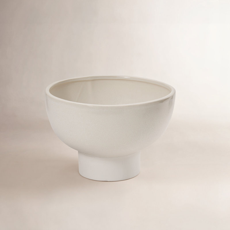 Vase de table en céramique Abie, H 6,25 po x l 9,25 po x P 9,25 po