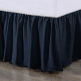 Lily Washed Linen Ruffled Romantic Farmhouse 18 inch Bed Skirt
