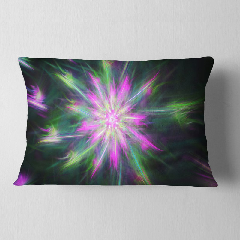Coussin décoratif à imprimé abstrait vert