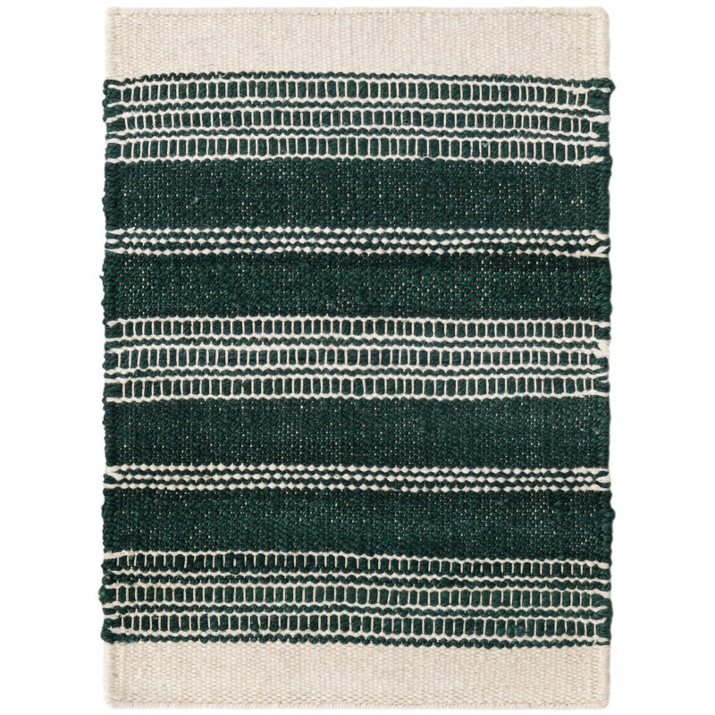 Tapis vert / beige tissé à la machine Aurimas, Rectangle 2 pi 2 po x 3 pi 1 po