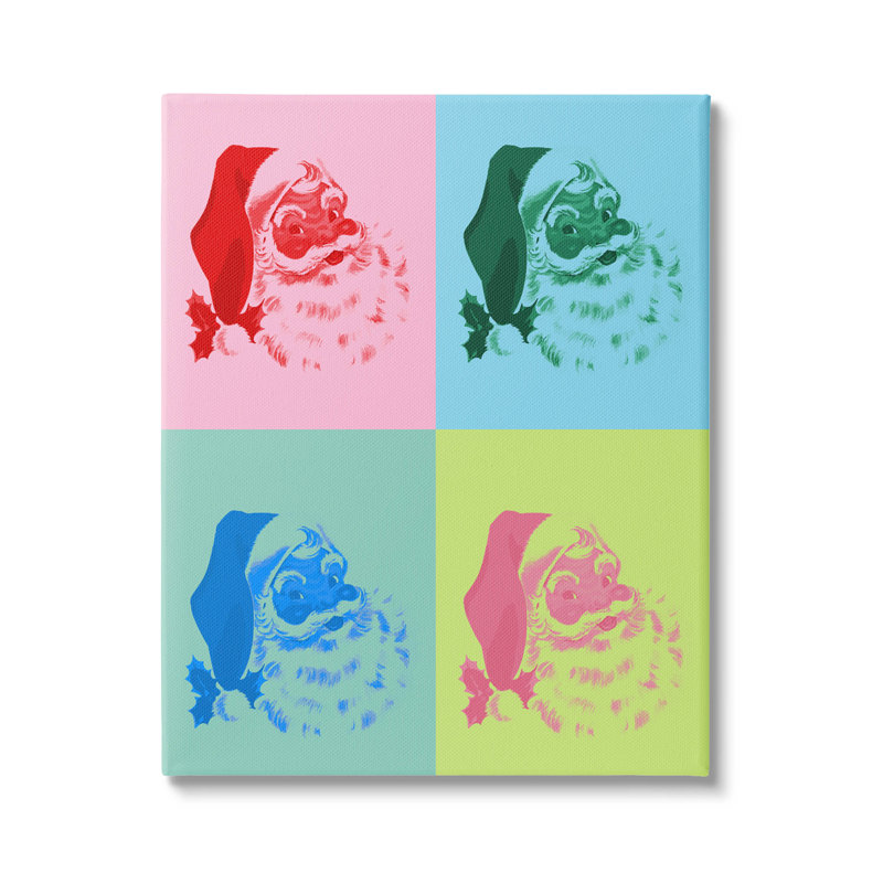 «Pop Style Christmas Santa» par Lil 'Rue - impression sur toile tendue, H 20 po x l 16 po x P 1,5 po