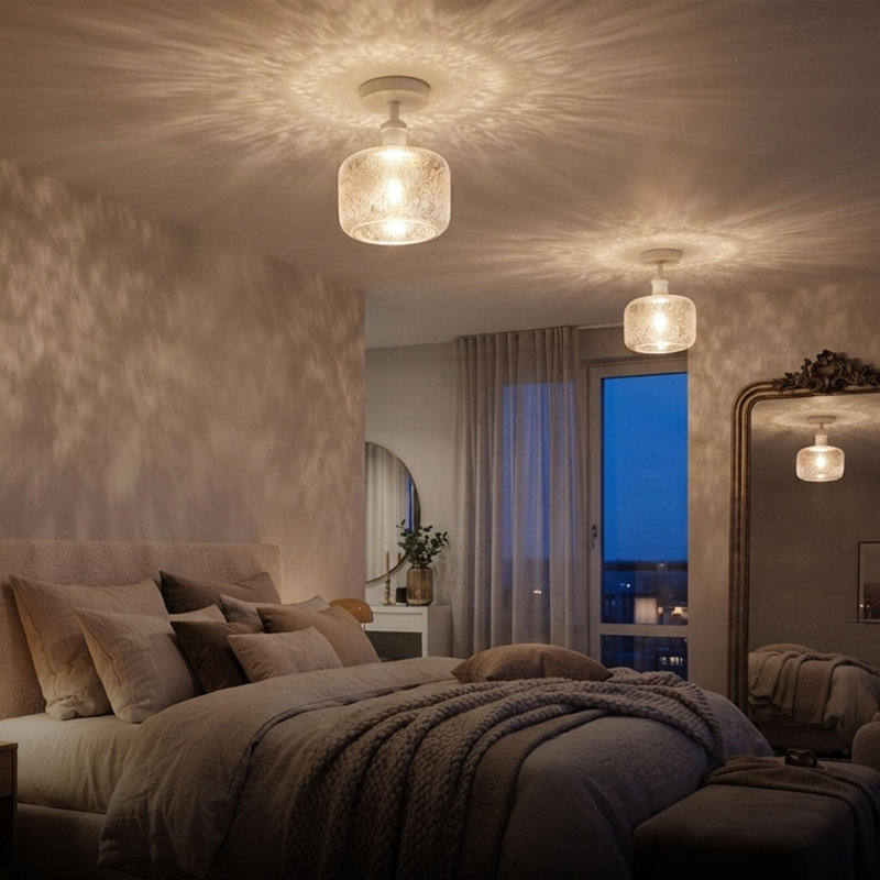 Semi Flush Mount, White