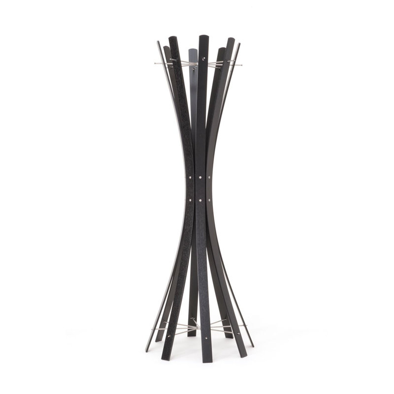 Solid Wood Freestanding Coat Rack, Black