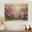 Lilas dans la campagne française III - lilas, impression sur bois rose sur bois de pin naturel-83041950