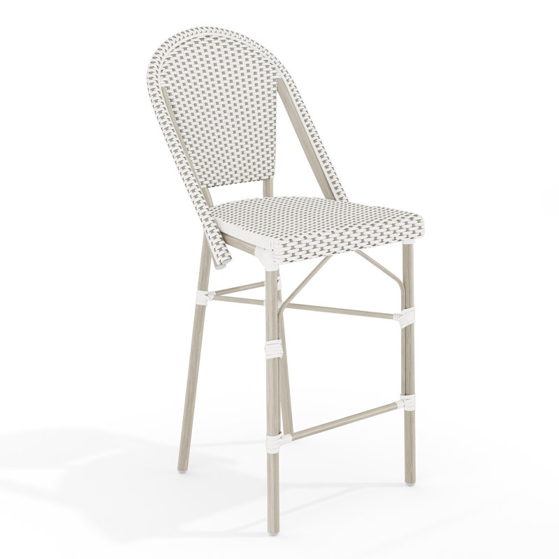 Tabouret de bar Martha Stewart, Gris / Blanc, Bois gris, Tabouret de comptoir (siège d'une hauteur de 25,7