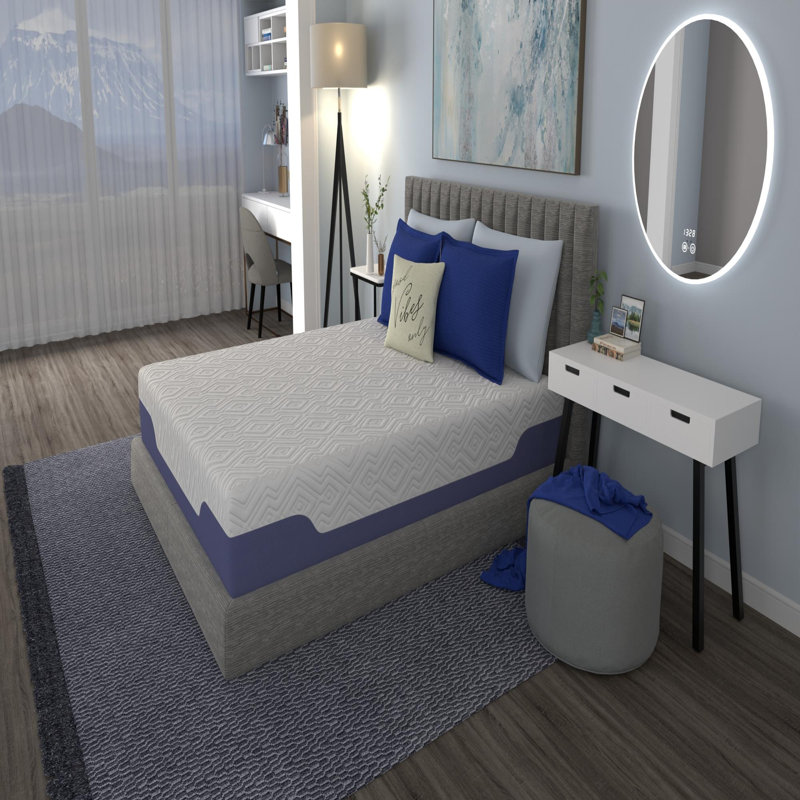 Vibe Quilted Hybrid Mattress, 12-Inch Innerspring And Pillow Top Gel Memory Foam Mattress, Twin