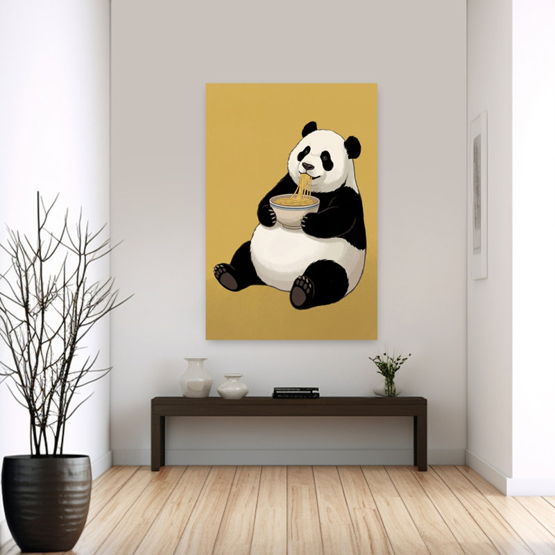Art mural forêt de panda, H 60 po x l 40 po