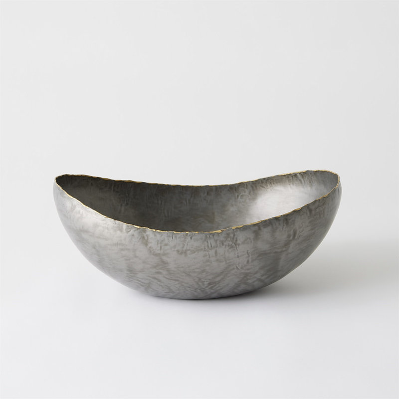 Laforge Oval Lacquered Metal Decorative Bowl