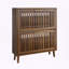Armoire de rangement de chaussures Mid-Century moderne avec tiroirs rabattables et pieds en bois massif-1290057873