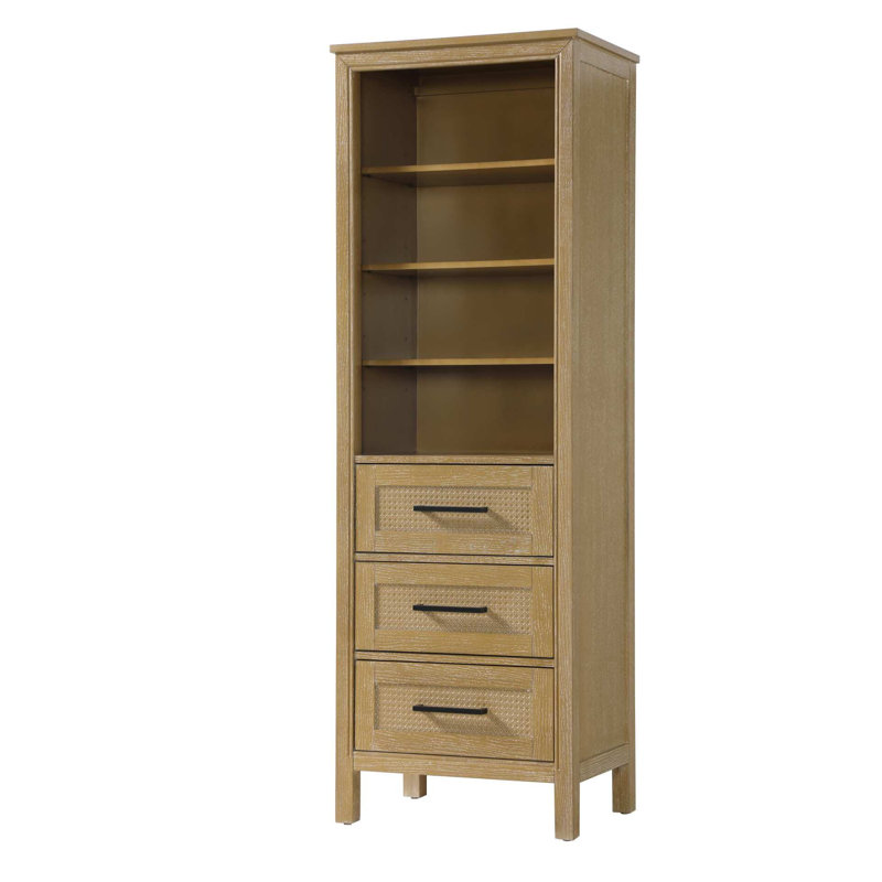 Armoire de rangement de salle de bain 24 pouces en chêne lin, H 72 po x l 24 po x P 72 po, Lin chêne