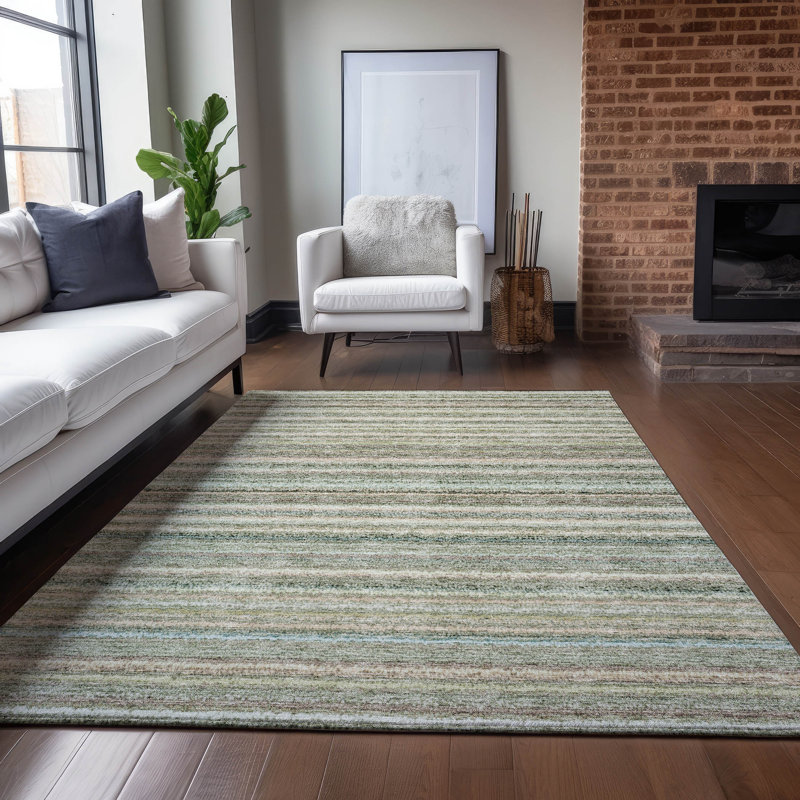 Brynson Washable Striped Indoor / Outdoor Rug, Rectangle 5' x 7'6"