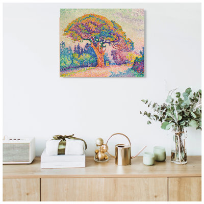 Reproduction d'art classique sur toile "Le pin à Saint Tropez" 20 x 16, Paul Signac. Estampe numérique et art encadré de qualité musée.