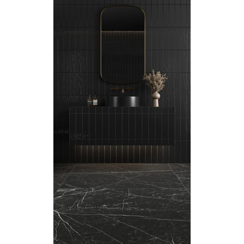 IL Lusso Nero Marquina 24 x 48 mat, Noir mat