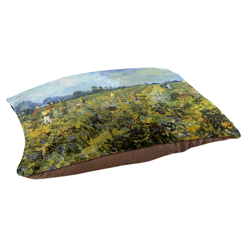 Coussin de création de vignoble Burk, Moyen (L 42,5 po x l 32,5 po), Vert / bleu