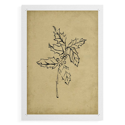 Holly Branch I -Canvas Print Only - NOT FRAMED