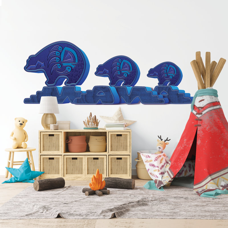 Adhésif mural «Southwestern Hopi Mama Bear», H 27,5 po x l 75,01 po