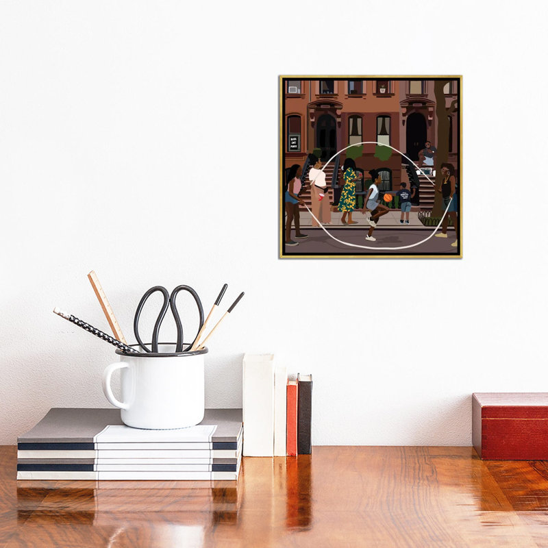 «Juneteenth» par Artpce, reproduction sur toile, H 26 po x l 26 po, Toile avec cadre flottant, Doré