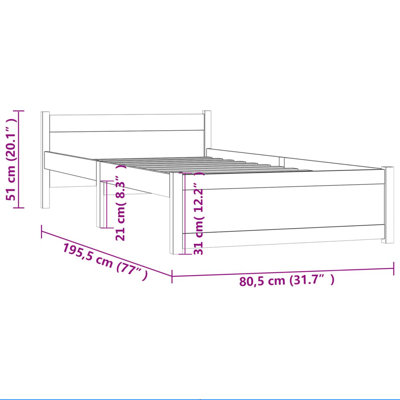 LED Bed Frame Solid Wood