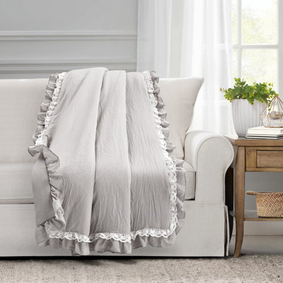 Jeté en dentelle Ella Shabby Elegance Ruffle