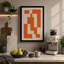Burnt Orange Tessellation Geometric - Wrapped Canvas-1859841812-1859841818