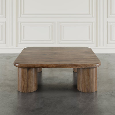 Byrne Global Modern 44" Square Solid Wood Coffee Table